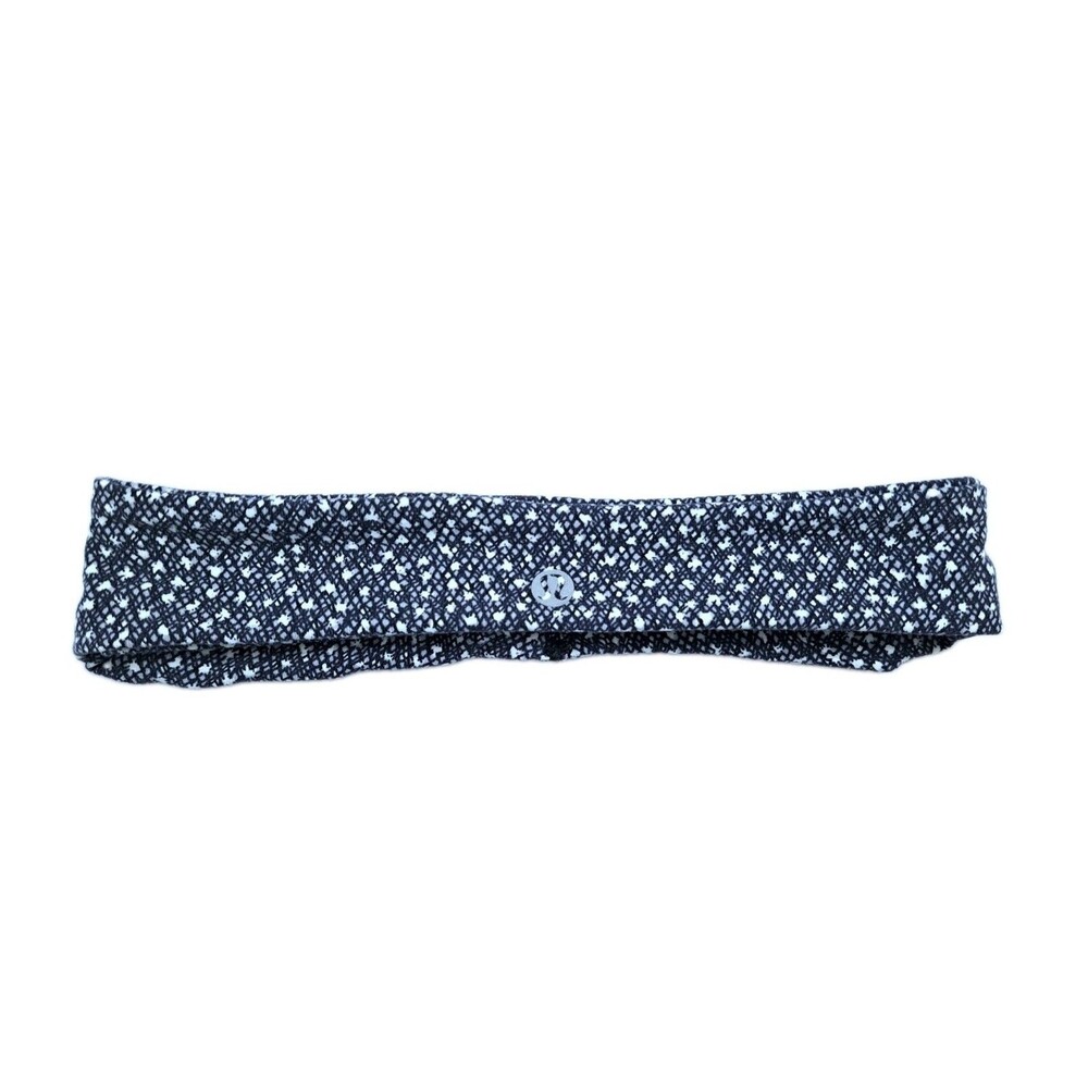 Lululemon Skinny Fly Away Tamer Headband Black White Gray